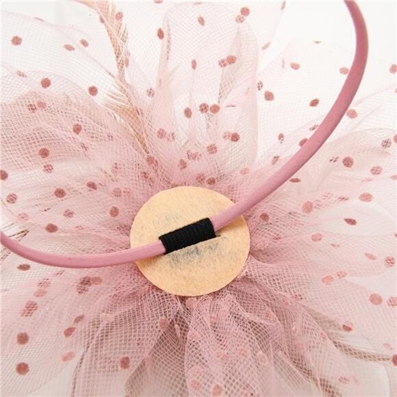 Women's Fascinators Tea Party Wedding Mesh Flower Pearl Feather Fascinator Hat - Picture 5 of 6